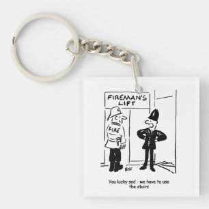 Funny Fireman Firefighter och Policeman Tecknad