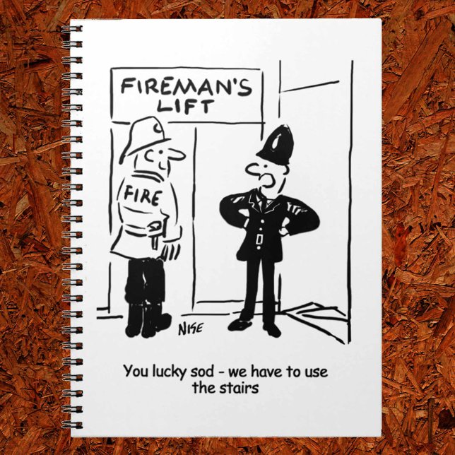 Funny Fireman Firefighter och Policeman Tecknad Anteckningsbok (Skapare uppladdad)