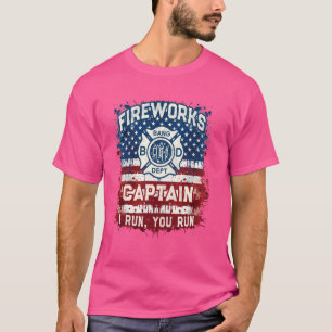 Funny FIREWORKS CAPTAIN Safety Director Pyro Offic T Shirt