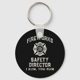 Funny Fireworks Safety Director Boom Squad Firefig Nyckelring