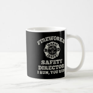 Funny Fireworks Safety Director Firefighter Americ Kaffemugg