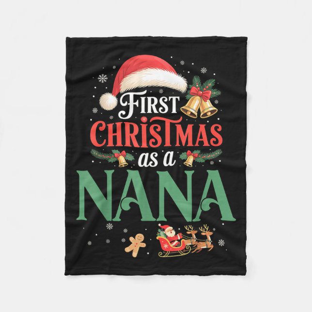 Funny First Christmas As A Nana Matching Family Xm Fleecefilt (Framsidan)