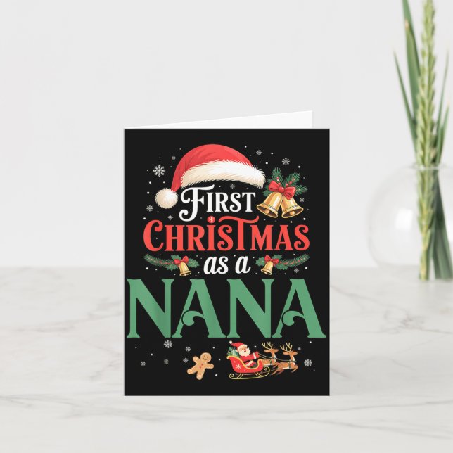 Funny First Christmas As A Nana Matching Family Xm Kort (Framsida)