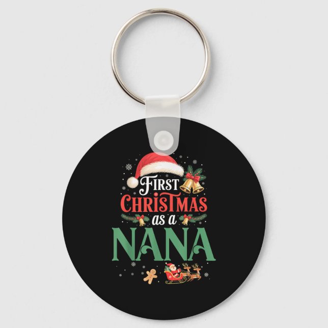 Funny First Christmas As A Nana Matching Family Xm Nyckelring (Framsida)
