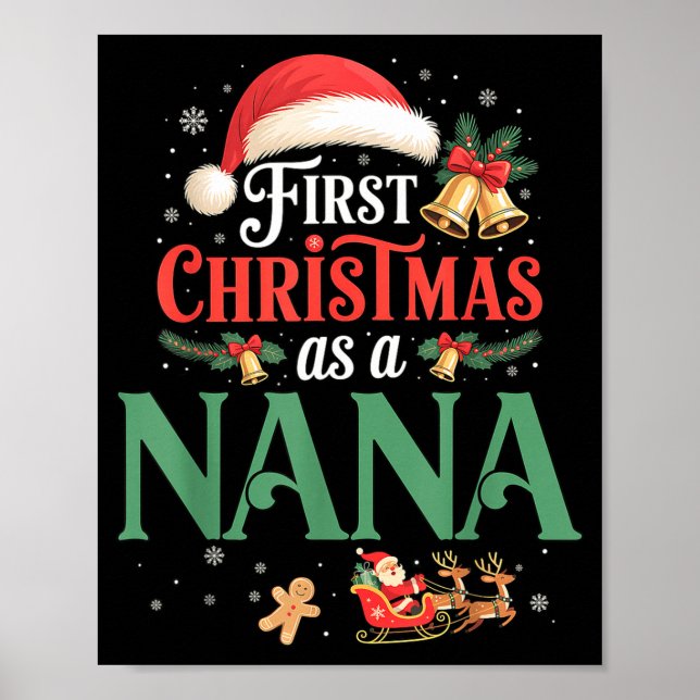 Funny First Christmas As A Nana Matching Family Xm Poster (Framsidan)