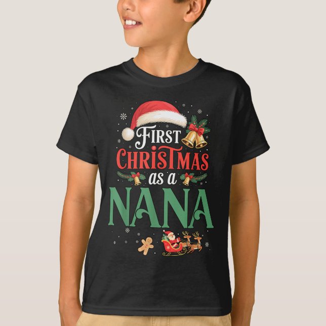 Funny First Christmas As A Nana Matching Family Xm T Shirt (Framsida)