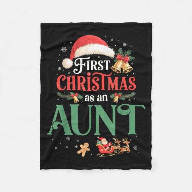 Funny First Christmas As An Aunt Matching Family X Fleecefilt (Framsidan)