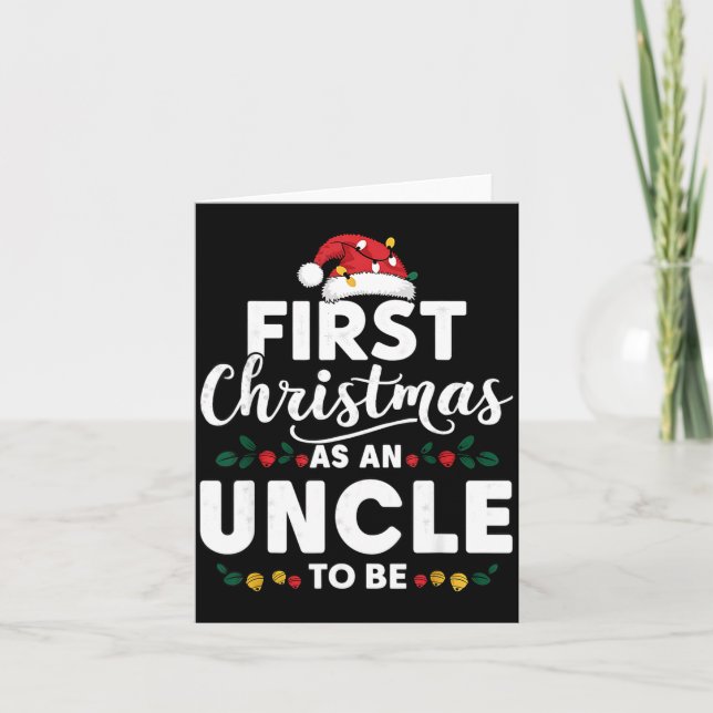 Funny First Christmas As An Uncle To Be New Uncle  Kort (Framsida)