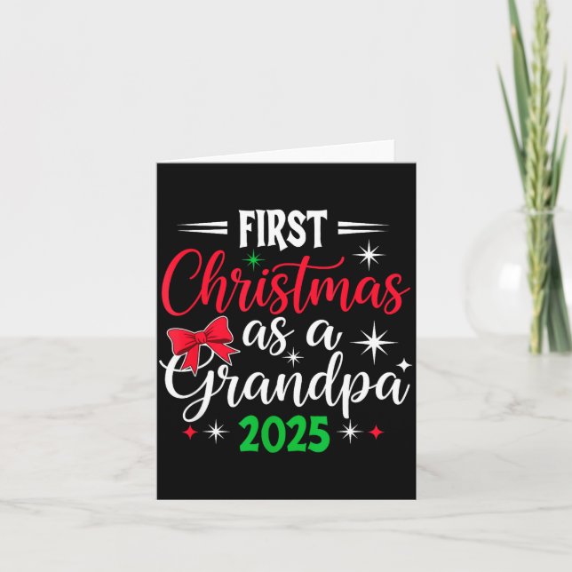 Funny First Christmas As Grandpa 2025 Matching Coq Kort (Framsida)