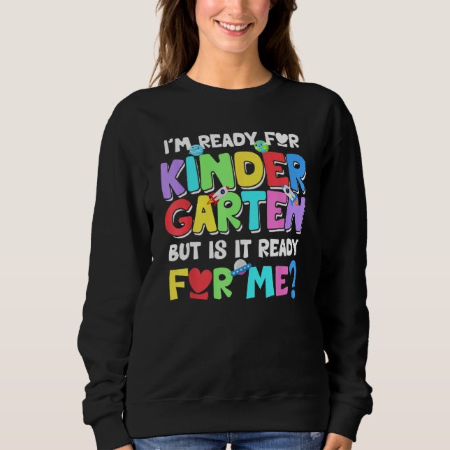 Funny First Day Of Kindergarten Kids Back To Schoo T Shirt (Framsida)