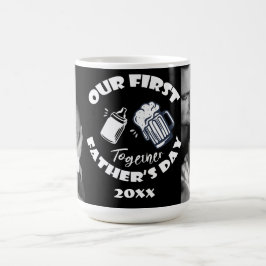 Funny First Fars dag Typography och Photo  Kaffemugg