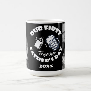 Funny First Fars dag Typography och Photo  Kaffemugg