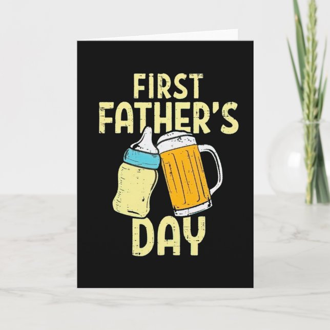Funny First Father's Day Matching daddy and child Kort (Framsida)