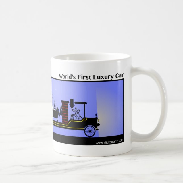 Funny First Luxury Car Stickman Mugg - 128 (Höger)