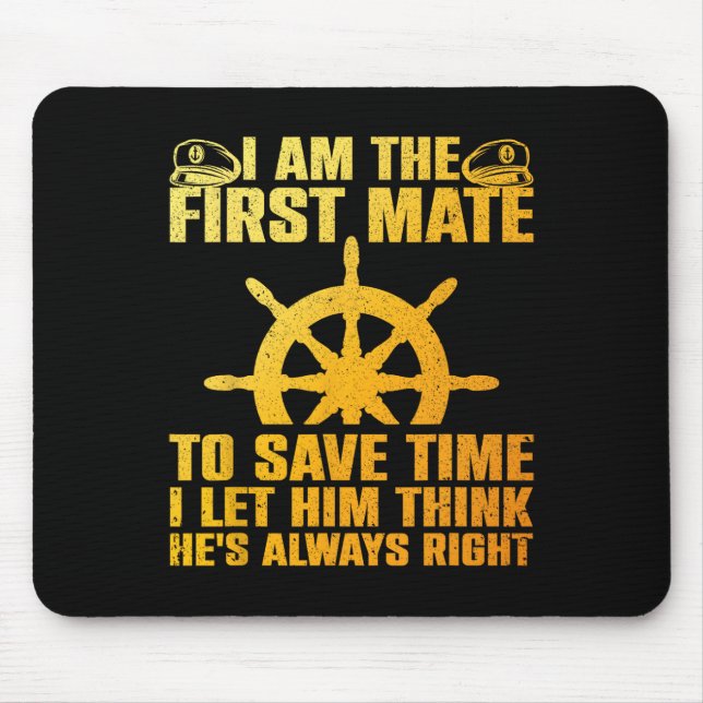 Funny First Mate For Men Women Pontoon Boat Captai Musmatta (Framsidan)