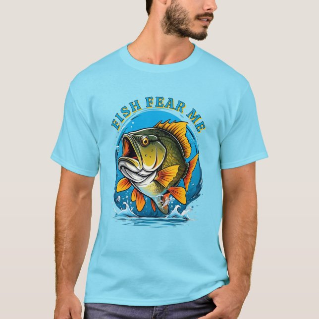 Funny Fish Fear Me Fisherman Sports T Shirt (Framsida)