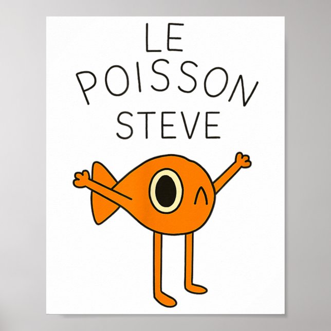Funny Fish Le Poisson Steve För barn Women Manar Poster (Framsidan)