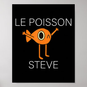 Funny Fish Le Poisson Steve För barn Women Manar Poster