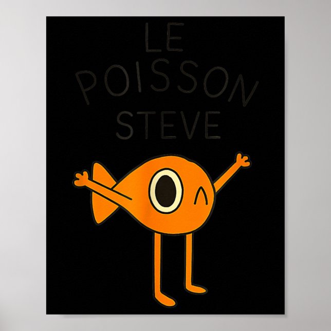 Funny Fish Le Poisson Steve För barn Women Manar Poster (Framsidan)