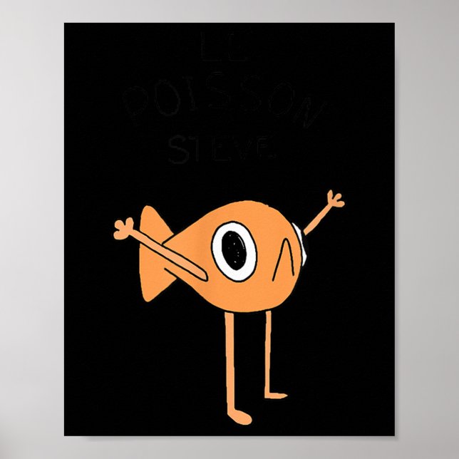 Funny Fish Le Poisson Steve För barn Women Manar Poster (Framsidan)