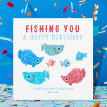 Funny Fish Pun Grattis på födelsedagen Kort<br><div class="desc">Det här roliga fiskyngdkortet har en mängd illustrerad fisk och ett lekfullt budskap som lyder "Fiske en grattis på födelsedagen". Det är perfekten att lägga till en stänk av roligt till någons speciella dag. Anpassa den med ditt eget hjärtliga budskap och namnteckning göra den verkligt unik. Fira deras födelsedag i...</div>
