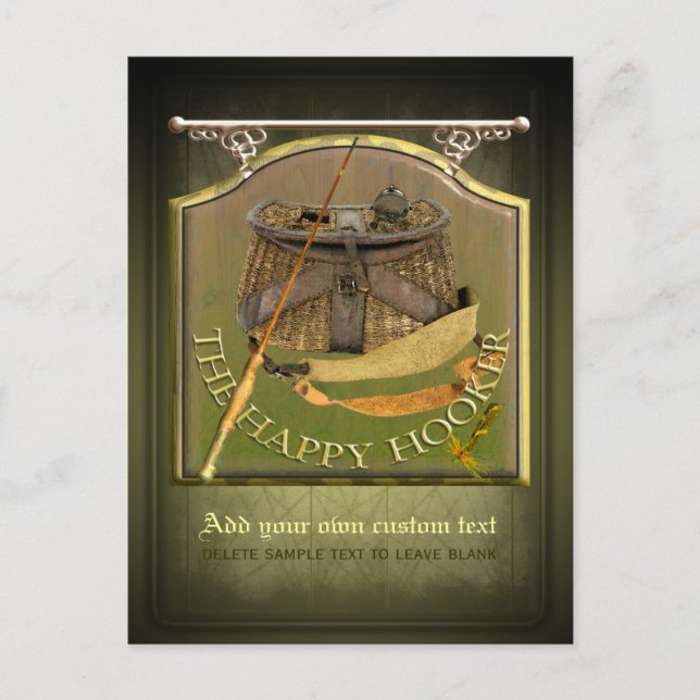 Funny Fishermans Pub Sign Vykort (Framsida)