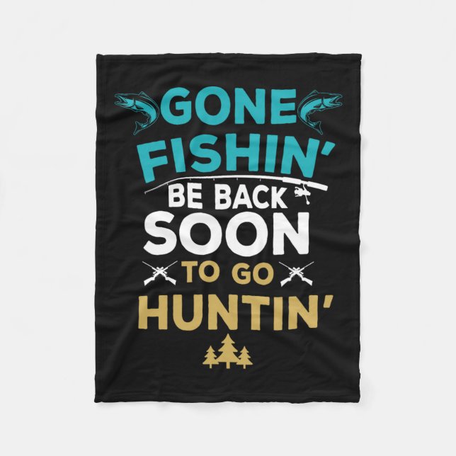 Funny FishHunter Hunting Fisherman Gift Fleecefilt (Framsidan)