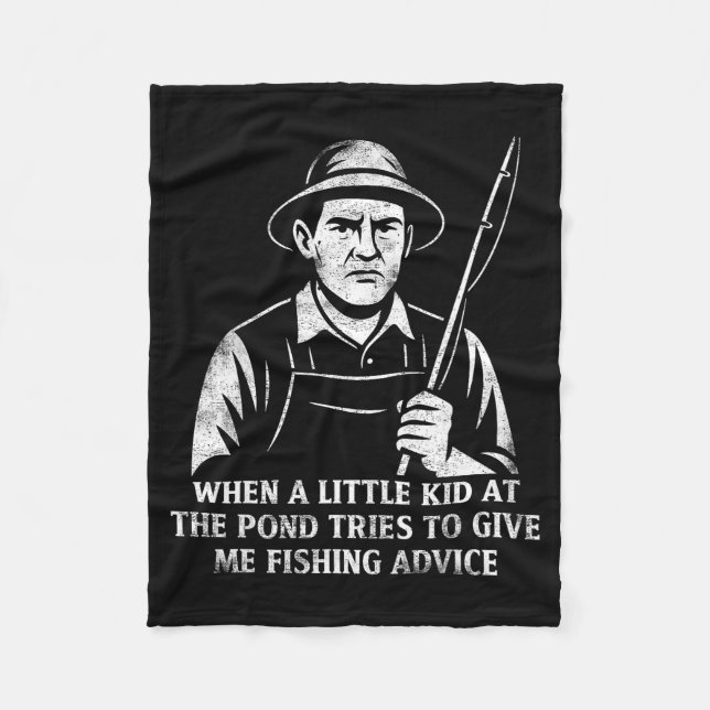 Funny Fishing Advice Humor Fisher Gift Dad Father  Fleecefilt (Framsidan)
