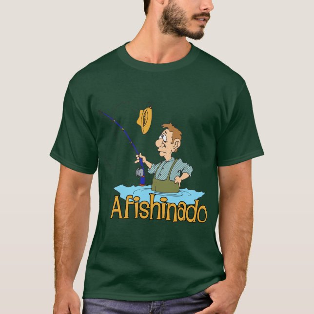 Funny Fishing AFishinado T Shirt (Framsida)