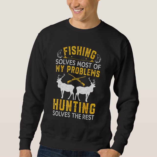 Funny Fishing And Hunting Gift Christmas Humor Hun Lång Ärmad Tröja (Framsida)