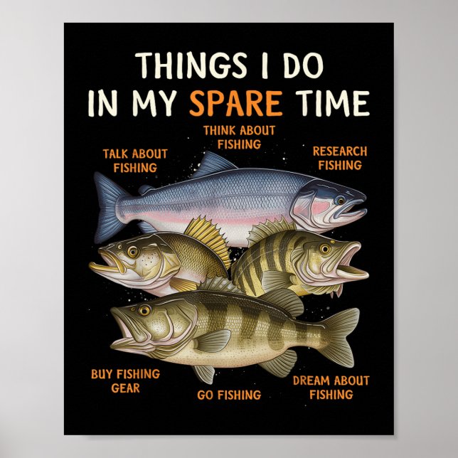 Funny Fishing Apparel For Men, Youth And Boys _ B  Poster (Framsidan)