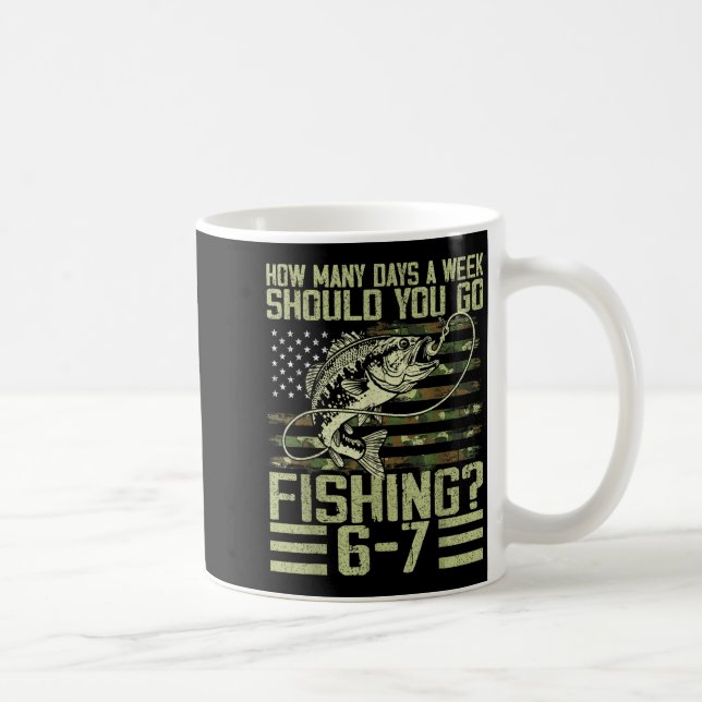 Funny Fishing Boy Teens Kid Camouflage Usa Flag B  Kaffemugg (Höger)