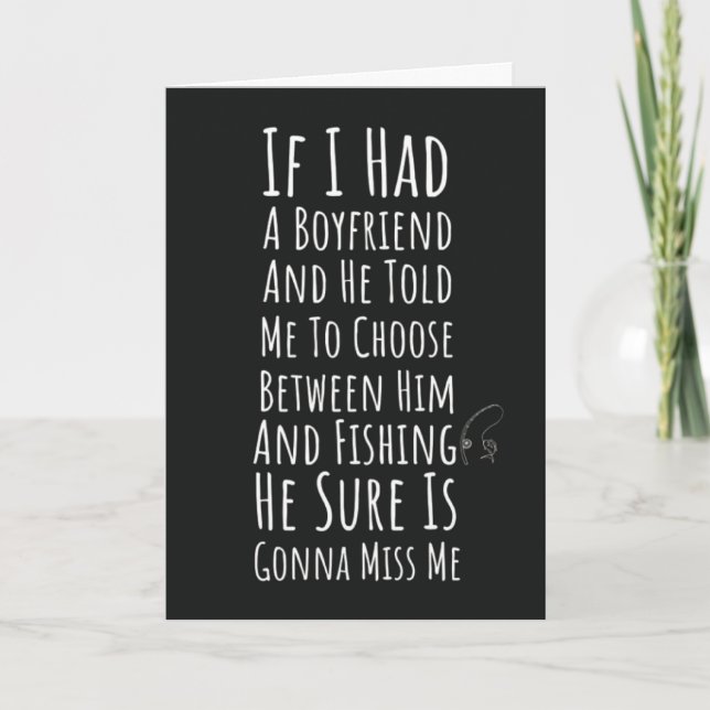 Funny Fishing Cards For Women Angler Humor Girls Kort (Framsida)