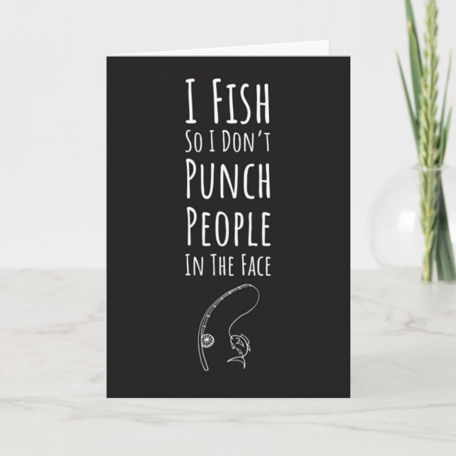 Funny Fishing Cards Sports Fisherman Fishermen Kort (Framsida)