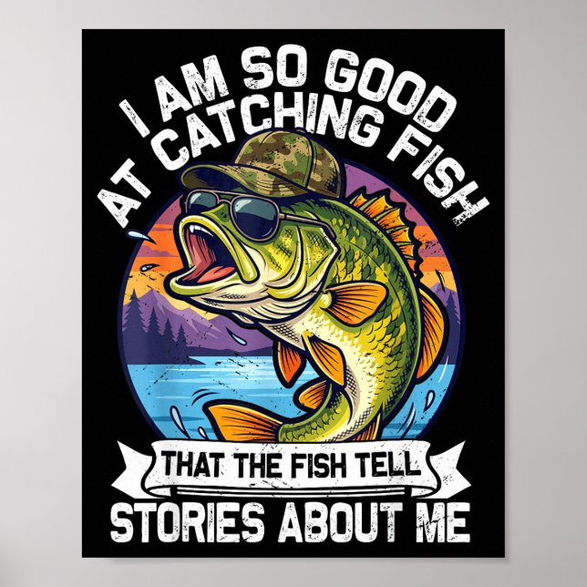 Funny Fishing Dad Men Funny Reel Cool Fish B Fishi Poster (Framsidan)