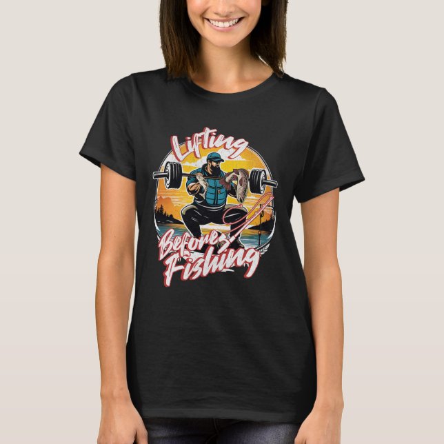 Funny Fishing Fisherman A Weightlifting Gym Bodybu T Shirt (Framsida)