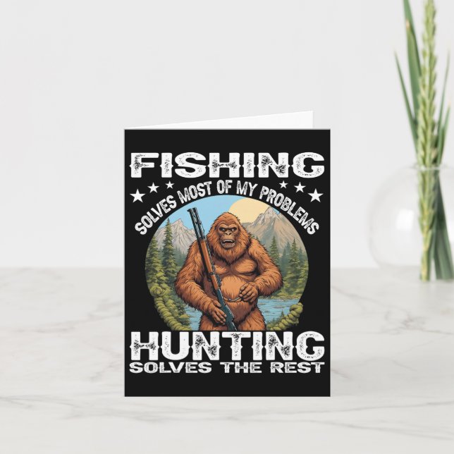 Funny Fishing Hunting Gift Halloween Humor Hunter Kort (Framsida)