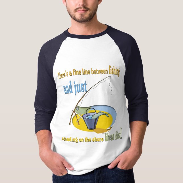Funny Fishing Idiot T-shirt (Framsida)