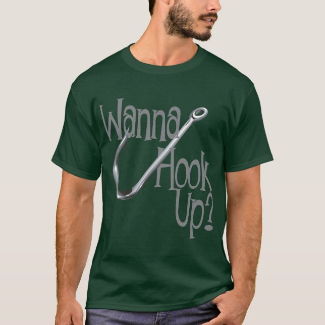 Funny Fishing- Krok UP Dating T-shirt (Framsida)