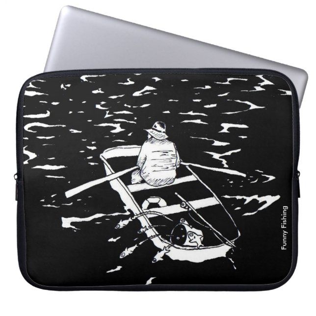 Funny Fishing Laptop Sleeve (Framsidan)