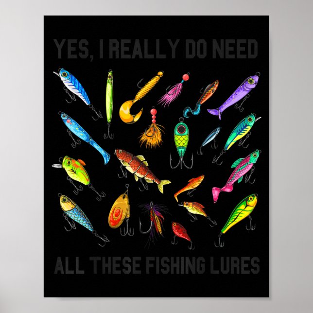 Funny Fishing Lures Gift For Fisherman Angler Fish Poster (Framsidan)