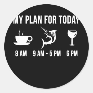 Funny Fishing Marlin Fish Angler My Plan For Runt Klistermärke