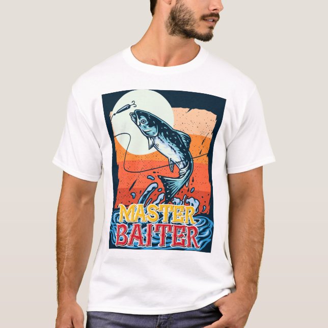 Funny Fishing Master Baiter T Shirt (Framsida)