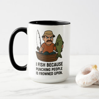 Funny Fishing Mugg - Arg Fisherman Tecknad Gift