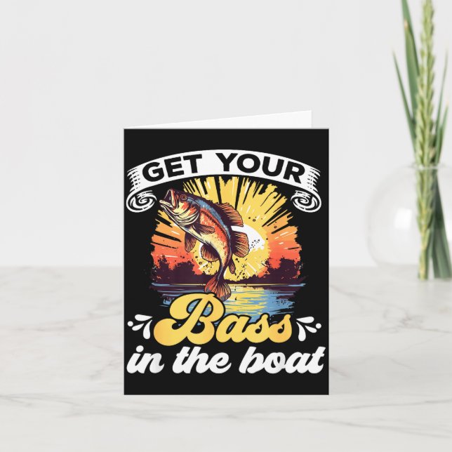 Funny Fishing Quote Hooked On B Fishing  Kort (Framsida)