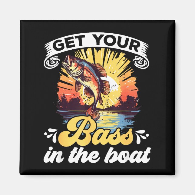 Funny Fishing Quote Hooked On B Fishing  Magnet (Framsidan)