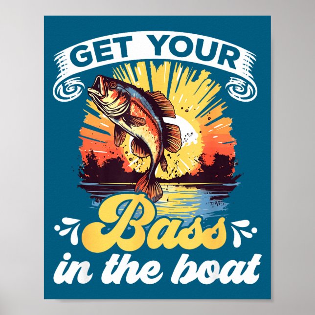 Funny Fishing Quote Hooked On B Fishing  Poster (Framsidan)