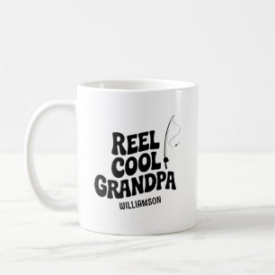 Funny Fishing Reel Coola Grandpa Fars dag Gift Kaffemugg