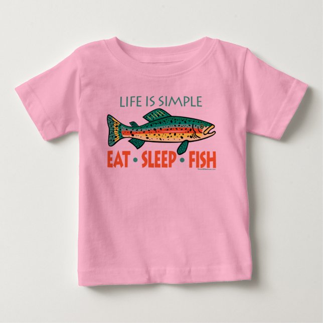 Funny Fishing Sayed Flicka Rosa T Shirt (Framsida)