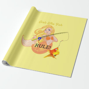 Funny Fishing Sjöjungfru Girl Thunder_Cove Presentpapper